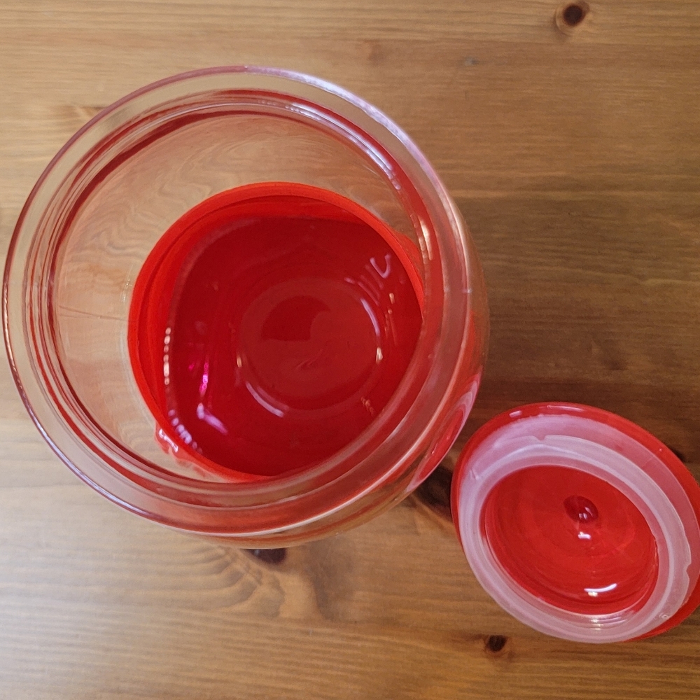 Red Glass and Ceramic Target Bullseye Candy Jar - Collectible - Popular - Picture 5 of 9